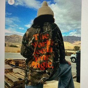 Dressed in Lala The Workd Needs Your Magic Camo Oversized Long Sleeve Tee (NWT)